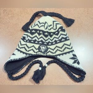 Old Time Hockey NHL Pittsburgh Penguin Women’s Black and Cream Patterned Hat